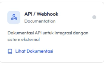 Card API/Webhook dengan tombol Lihat Dokumentasi