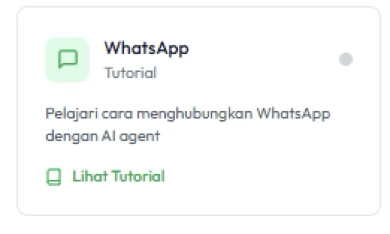 Card WhatsApp Integration dengan tombol Lihat Tutorial